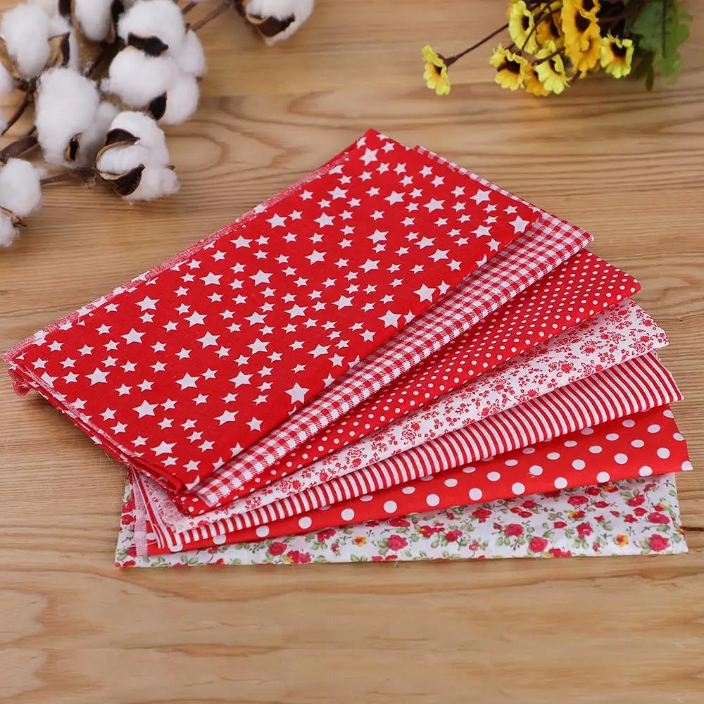 7PCs red 50x50cm 7 шт., 50X50 см, хлопковая ткань, квадраты, набор лоскутов, предварительно вырезанное одеяло, квадраты для поделок, ручная работа, Лоскутная Ткань, сумка, рукоделие, лоскуты - Цвет: 7PCs red 50x50cm