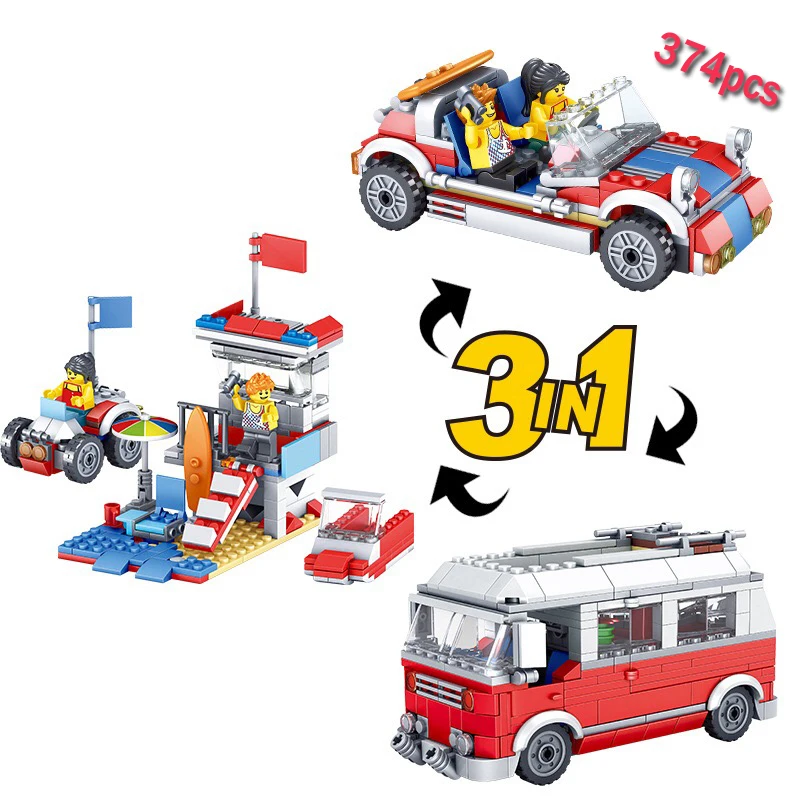 3 в 1 Fit leginess Creator City Camping RV для прогулок строительные блоки автомобиля Развивающие