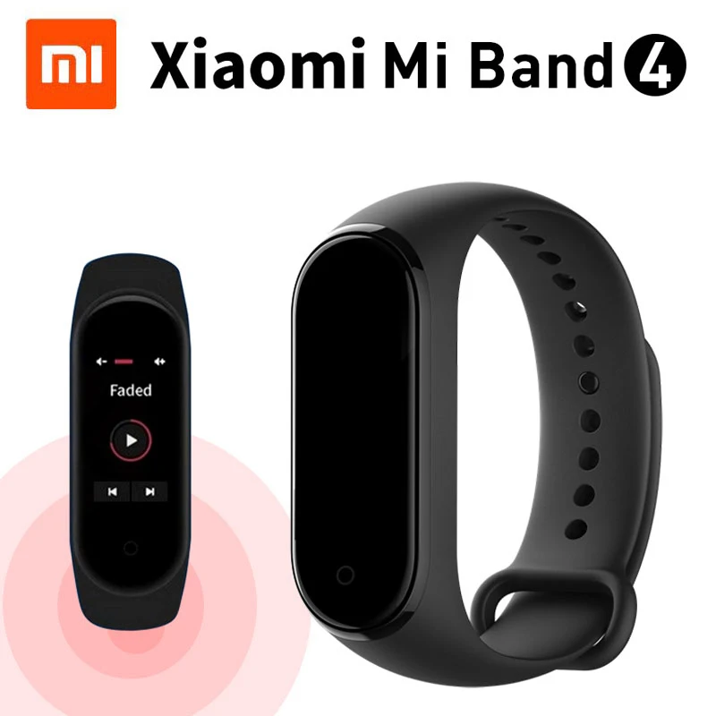 Смарт браслет Xiaomi Mi Band 4 с цветным экраном фитнес пульсометром 135 мАч Bluetooth 5 0