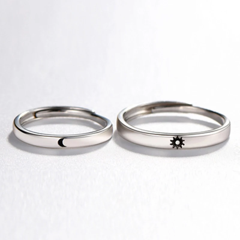 Qevila Fashion Vincent Van gogh Moon Sun Love Rings Silver Color Adjustable Women‘s Men's Wedding Engagement Party Jwelry | Украшения