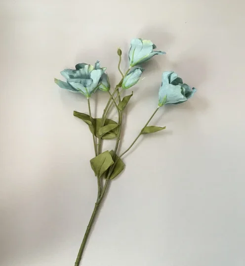 5 головок шелковой ткани Eustoma Grandiflorum Высокая ветка Искусственные цветы Свадебные