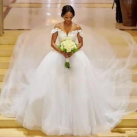 2020 african luxury beaded ball gown wedding dress arabic sweetheart organz ruffles plus size bridal gowns bride gown