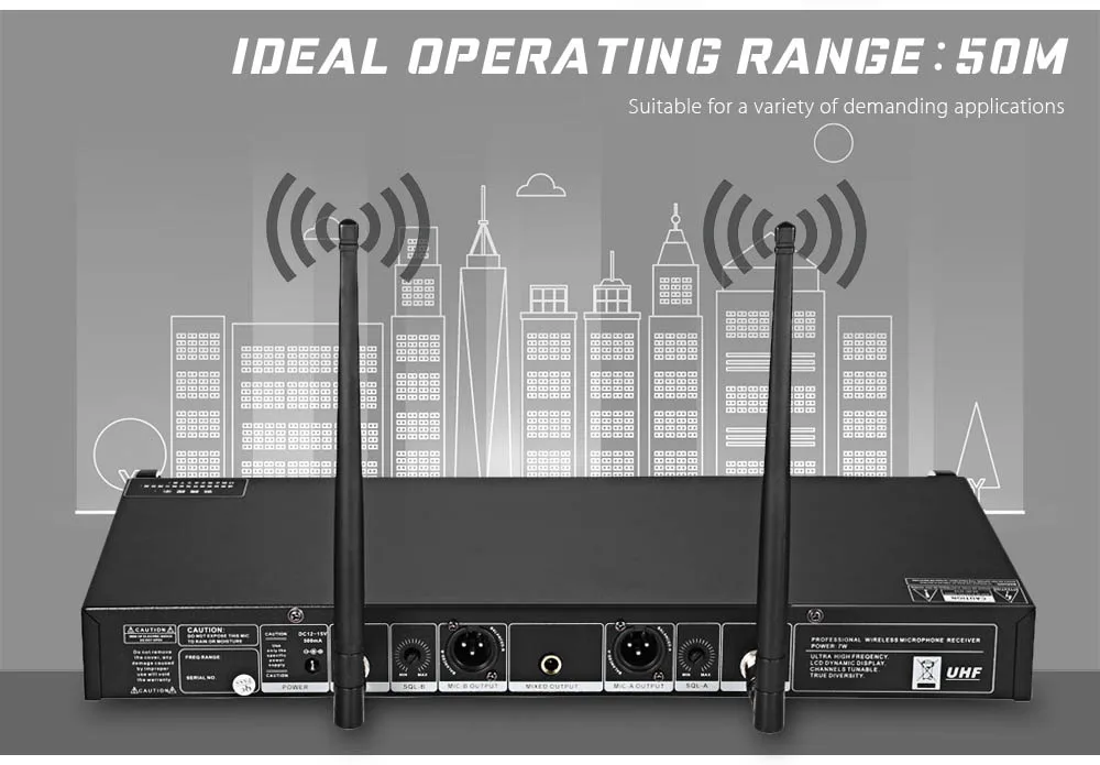 WEISRE U-8030 Профессиональный Двухканальный UHF беспроводной KTV микрофон набор 2 микрофона+ 1 приемник+ 2 антенны+ 1 пара набор для монтажа в стойку