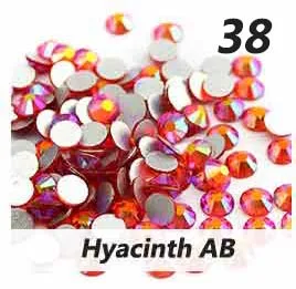 GSHA AB SS3-SS20 ногтей Стразы горячей фиксации, плоская задняя часть, с украшением в виде кристаллов Стекло Стразы для дизайна ногтей, украшения с драгоценными камнями 1440 шт./упак