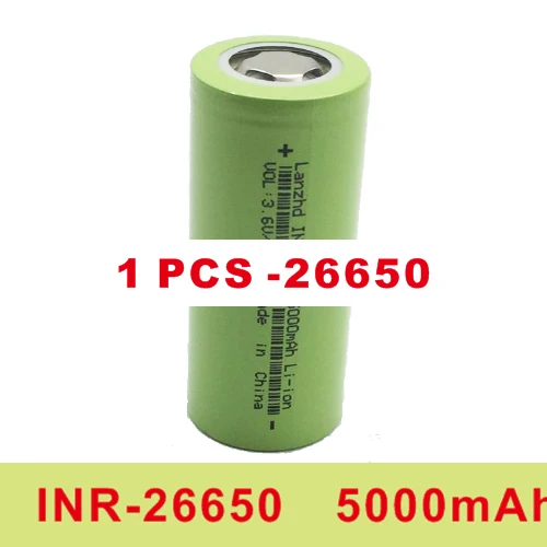 1 pcs 1-8 шт Новинка 26650 перезаряжаемая батарея 50A литиевая батарея 3,7 V 5000mA 26650 50A INR26650 батарея 26650 подходит для фонарика - Цвет: 1 pcs