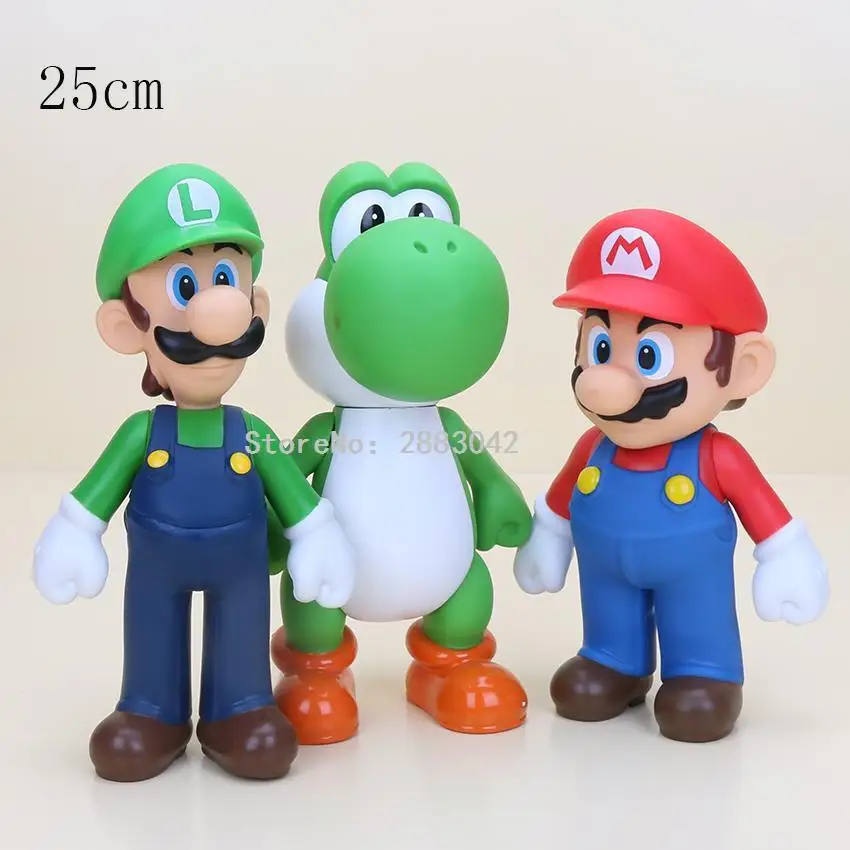 Большой размер 25 см Super Mario bros Yoshi ПВХ фигурка игрушка модель куклы