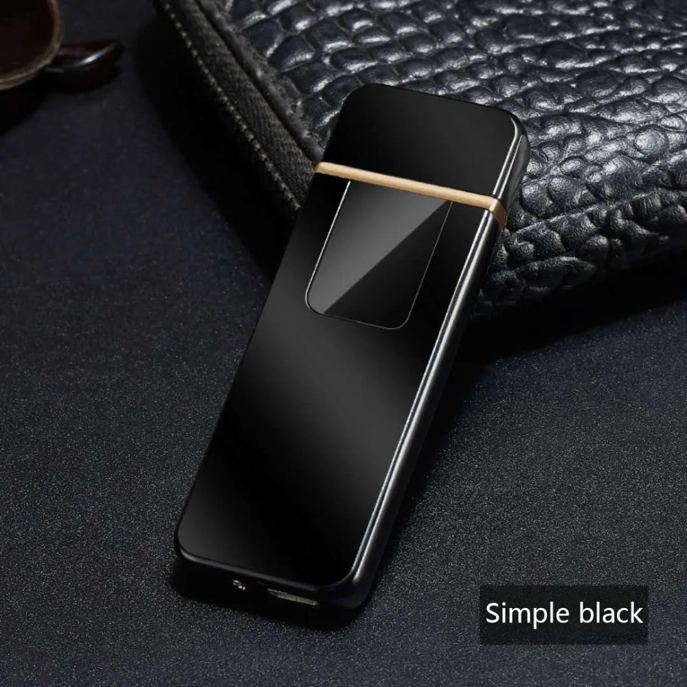 USB Зажигалка lntelligent ультратонкий светодиодный сенсорный экран двухсторонняя
