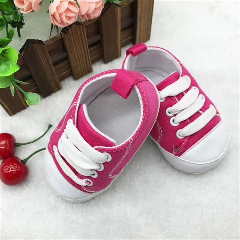 Однотонная парусиновая обувь для кроватки Милая удобная малышей Мини zapatillas