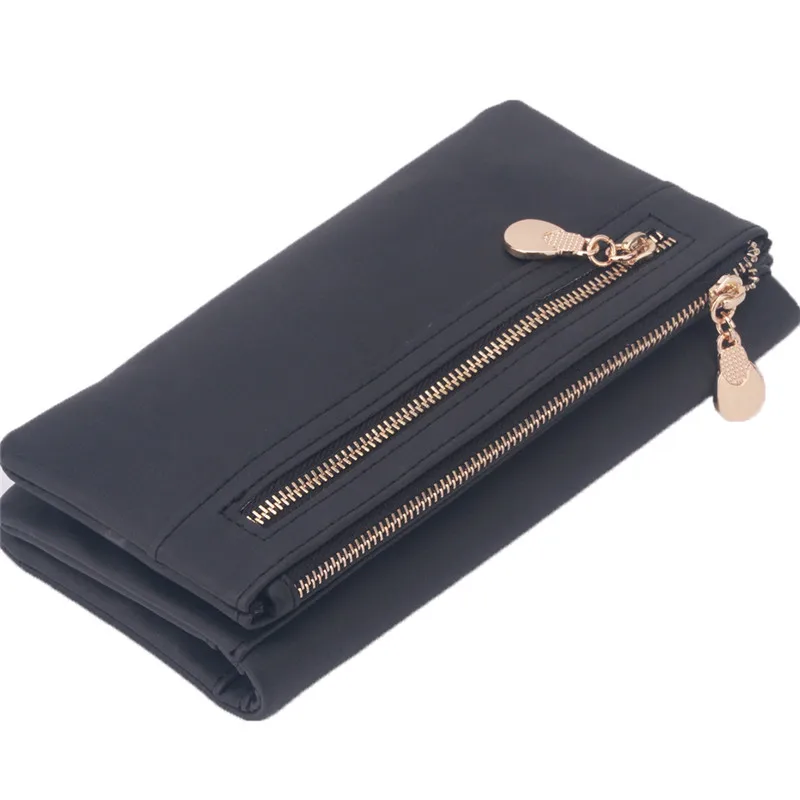 

Women Wallets Dull Polish Leather Wallet Double Zipper Clutch Purse Wristlet Portefeuille Handbags Carteira Feminina RV838559