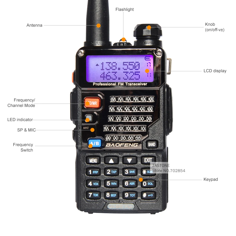 Портативная Любительская рация Baofeng UV 5RE Plus 5W walkie talkie 128CH UHF/VHF Ham с двойным