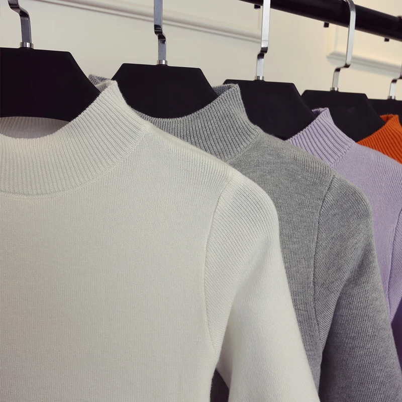 OHCLOTHING рукав голова пять весна-осень облегающий свитер с высоким воротником |