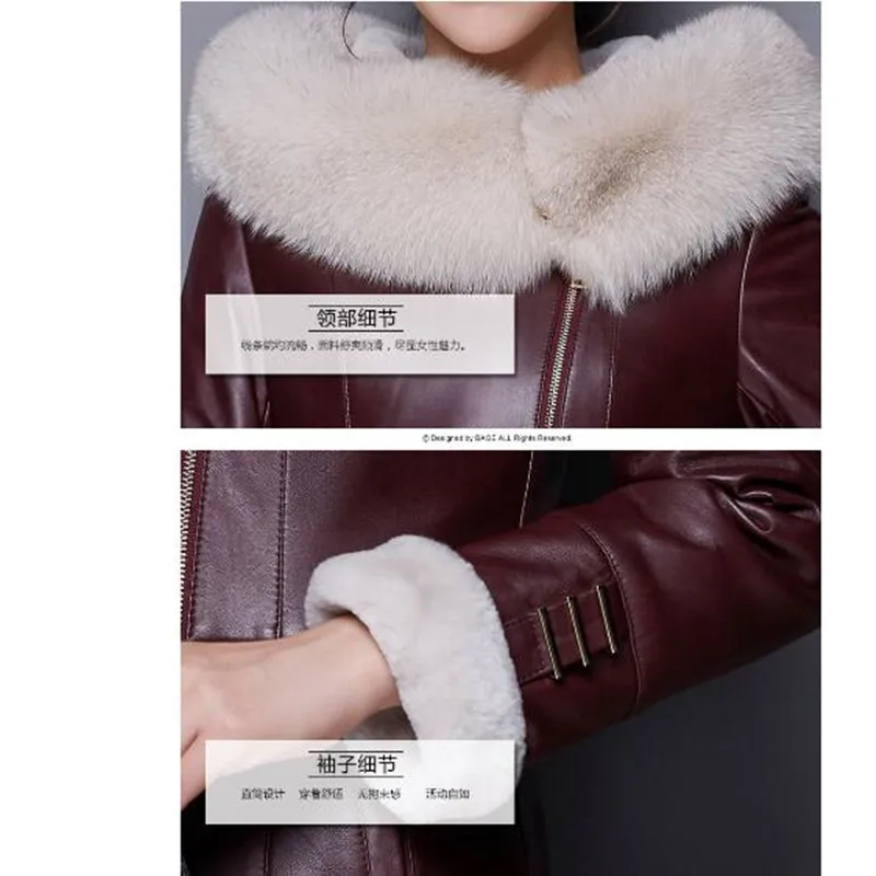 2018 New Brand Fur Coat Fashion High Quality Winter Leather Jacket Women's Long Raccoon Warm Women Parka | Женская одежда