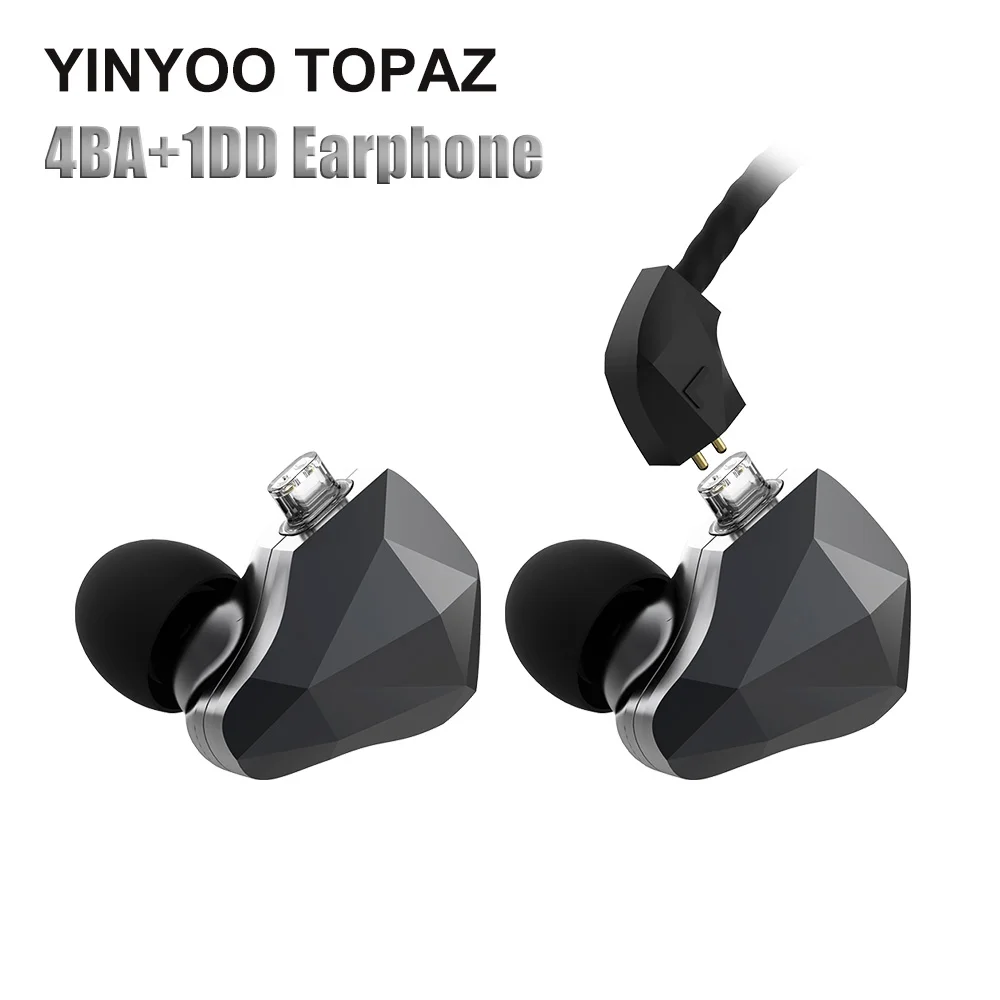 Гибридные динамические наушники Yinyoo TopAZ 4BA + 1DD 10 мм с био-диафрагмой под заказ