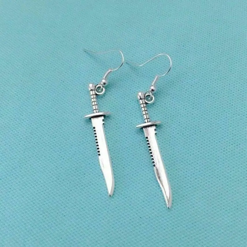 Серьги капельки из супернатурального серебра Demons Killing Dagger модные аксессуары для