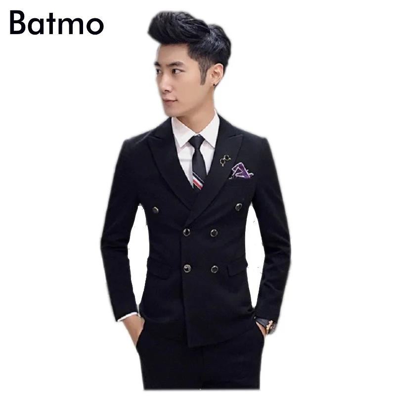 

2017 new arrival cotton High quality Double Breasted red suits men, wedding dress, size S M,L,XL,XXL,XXXL,XXXXL