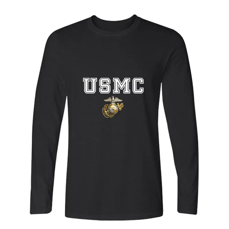 Мужская и Женская Футболка USMC Повседневная футболка с логотипом американского