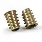 102050 шт M4 M5 M6 M8 M10 резьба из цинкового сплава для деревянной вставки гайка Фланцевая Шестигранная головка мебельные гайки