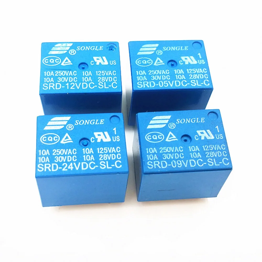 Фото Реле SRD-03VDC-SL-C SRD-05VDC-SL-C SRD-09VDC-SL-C SRD-12VDC-SL-C 3V 5V 9V 12V 10A 250VAC 5PIN Реле мощности PCB Тип T73 50 шт. №1