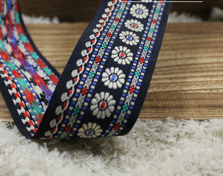 

NEW 45MM 10YARD/LOTS Polyester Woven Jacquard Ribbon single face embroidery flowers DIY belt accessories webbing