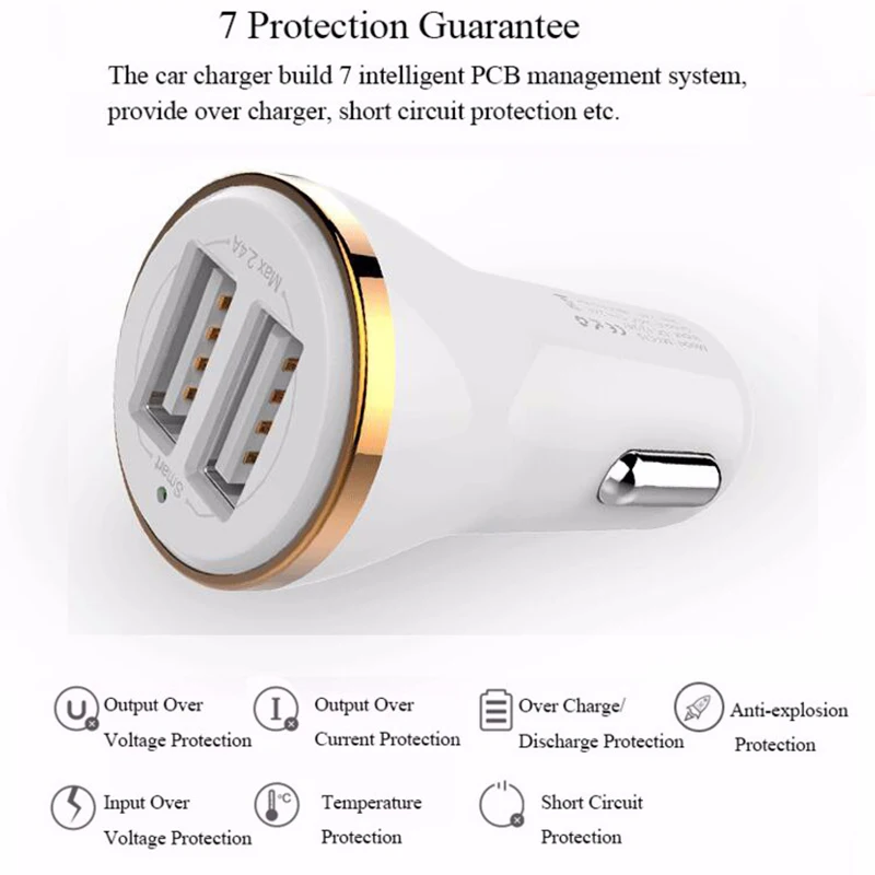 Автомобильное зарядное устройство MEIYI 2 USB 2.4A max(реальная) Быстрая зарядка мобильного телефона Быстрая зарядка для Iphone X XR XS 6s 6 plus SE samsung Xiaomi