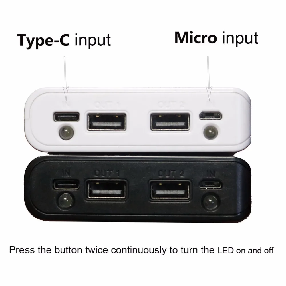 Портативный тонкий двойной USB светодиодный светильник 8x18650 батарея DIY банк питания коробка держатель для мобильного телефона