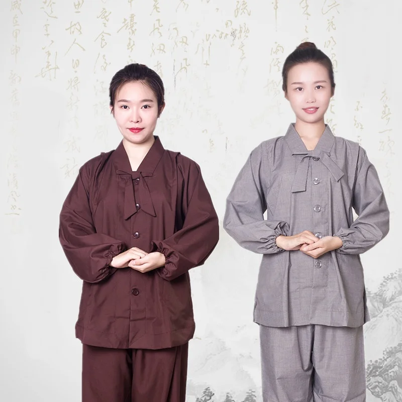 Женская униформа одеяния буддийских монахов shaolin буддистская одежда женская