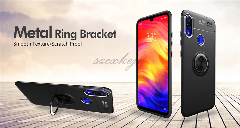 Чехол из силикагеля для Xiaomi Redmi Note 7 7 pro, автомобильный держатель, магнитный кронштейн, кольцо на палец, чехол из ТПУ для Redmi Note 7
