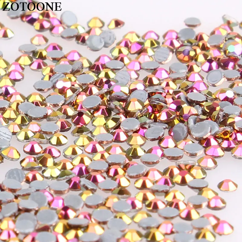 ZOTOONE Горячая фиксация блестящие стразы из розового золота для искусственных