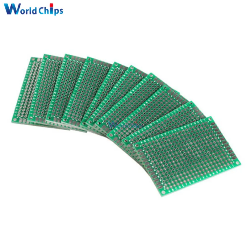 5PCS FR-4 Double Side Prototype PCB 280 Points Hole Tinned Universal Breadboard 4x6cm 40mmx60mm | Электронные компоненты и
