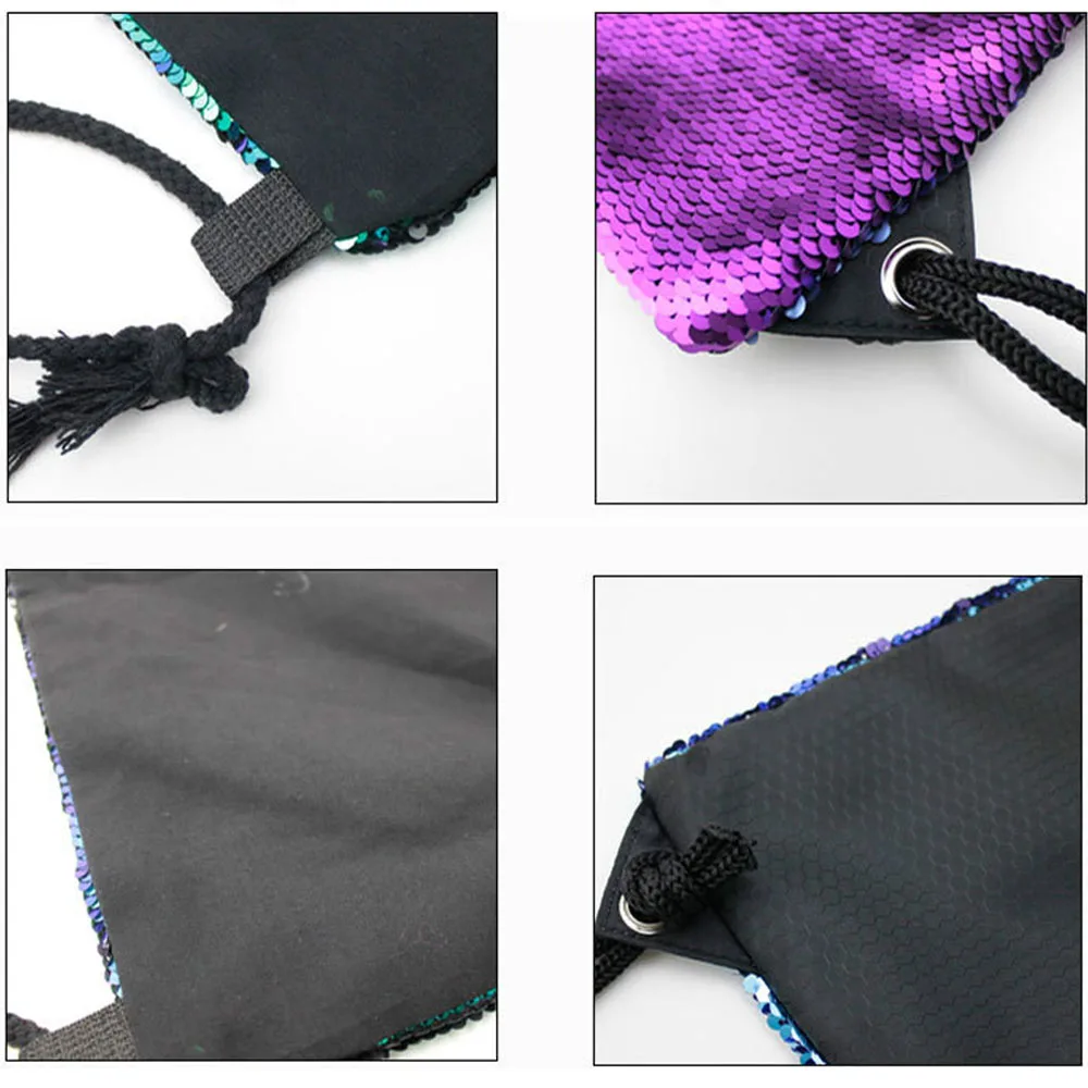 Сумка для девочек с 3D принтом единорога блестками и шнурком Пляжная дорожная