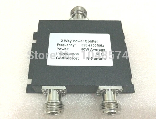

698~2700MHz Splitter 2-Way N Female Splitter Power Divider for Connect 2G 3G 4G Cell Phone Signal Booster Repeater Antenna Cable
