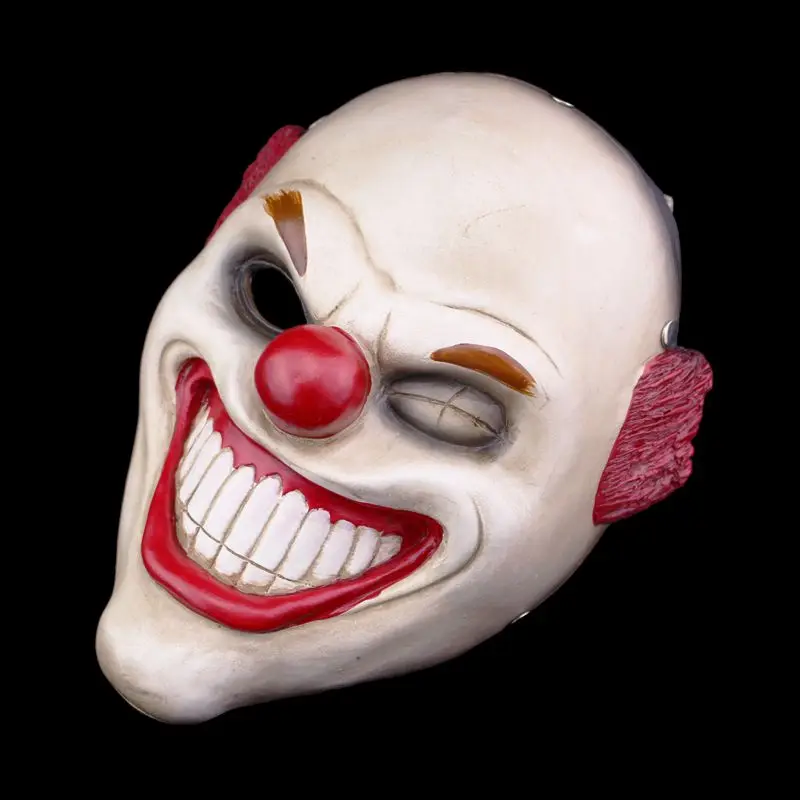 Маска клоуна Красного носа из смолы на все лицо тема Payday2 страшные маски для