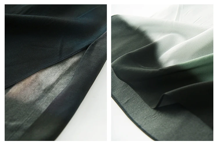 Шелк тутового шелкопряда 19 мм шелк темно зеленое постепенное изменение с v