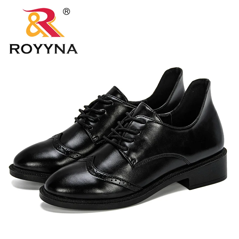 ROYYNA/; Популярные стильные женские туфли-лодочки; обувь на шнуровке; женская обувь на платформе с круглым носком и квадратным каблуком; модельные свадебные туфли; Mujer; трендовые