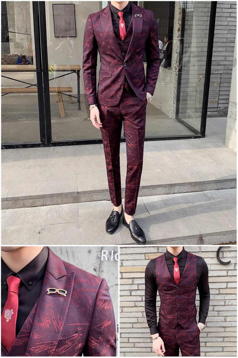 Мужской костюм для ночного клуба el Custom Корейская версия красивой повседневной