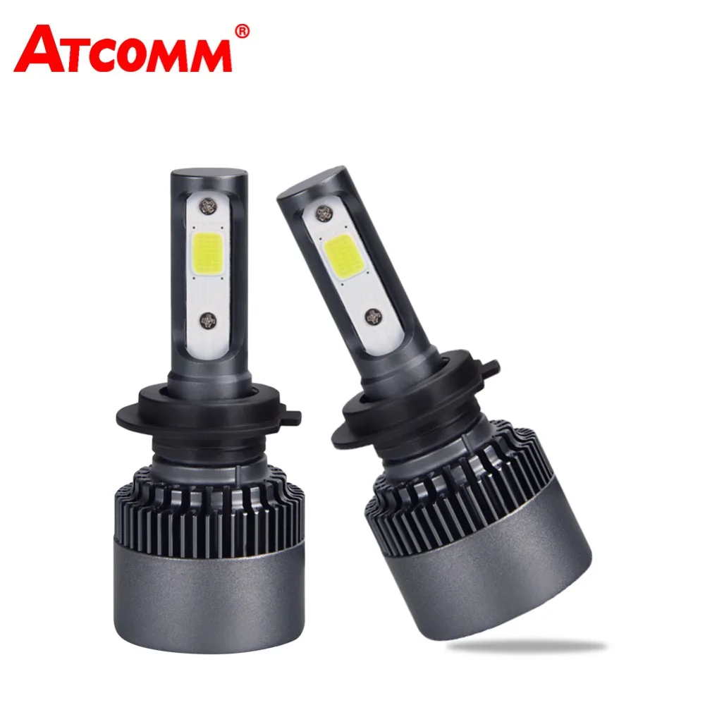 ATcomm LED H11 H8 H9 Автомобильные противотуманные фары H1 H3 HB3 HB4 12V 6500K белый COB 10000Lm 76W 24V