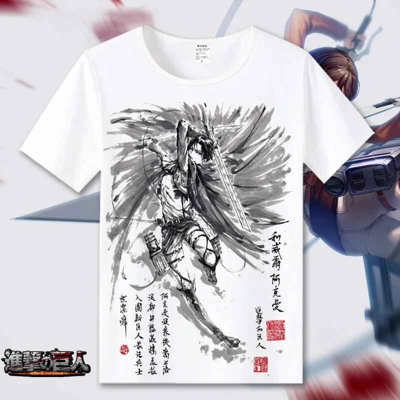 Attack on Titan Cosplay T Shirt Scout Regiment Summet T-Shirt Shingeki no Kyojin Recon Corps Top Tee Halloween Cosplay Costume