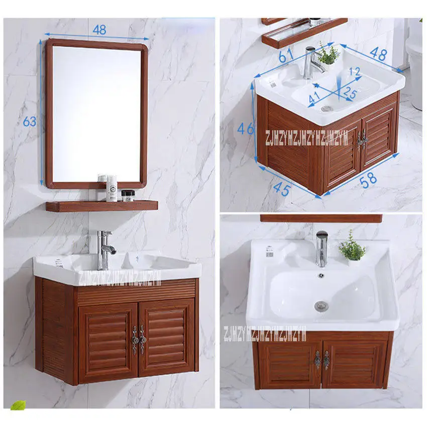 D tap Basin Cabinet 4860C-2 Мини Простой настенный шкаф для раковины, керамический стол для мытья ванной комнаты, шкаф для маленькой комнаты, алюминиевый шкаф с зеркалом - Цвет: D tap Basin Cabinet