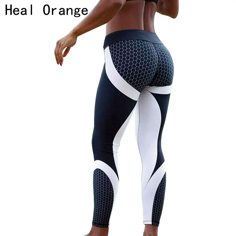 HEAL ORANGE, женские спортивные Леггинсы, штаны для йоги, 3D принт, пуш-ап, сексуальные утягивающие брюки, одежда для фитнеса, трико для бега, спортивная одежда для спортзала
