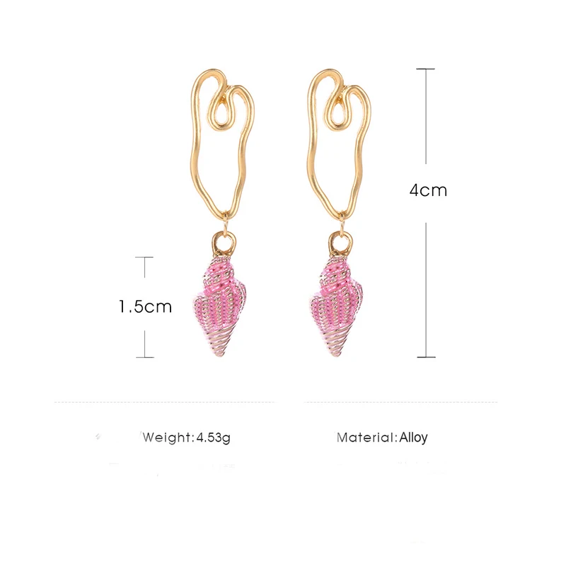 2019 корейские серьги золотого цвета в форме ракушек необычные металлические