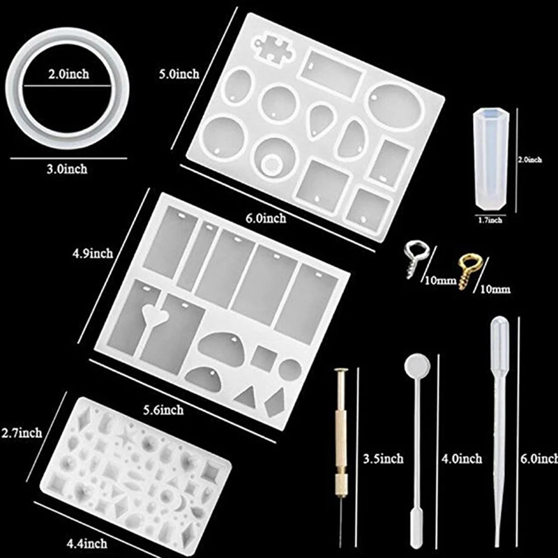 

2021 Hot 1 Set 3 Styles Transparent Silicone Mold Necklace Pendant Resin Mould DIY Hand Craft Jewelry Molds Set DIY Making Tool