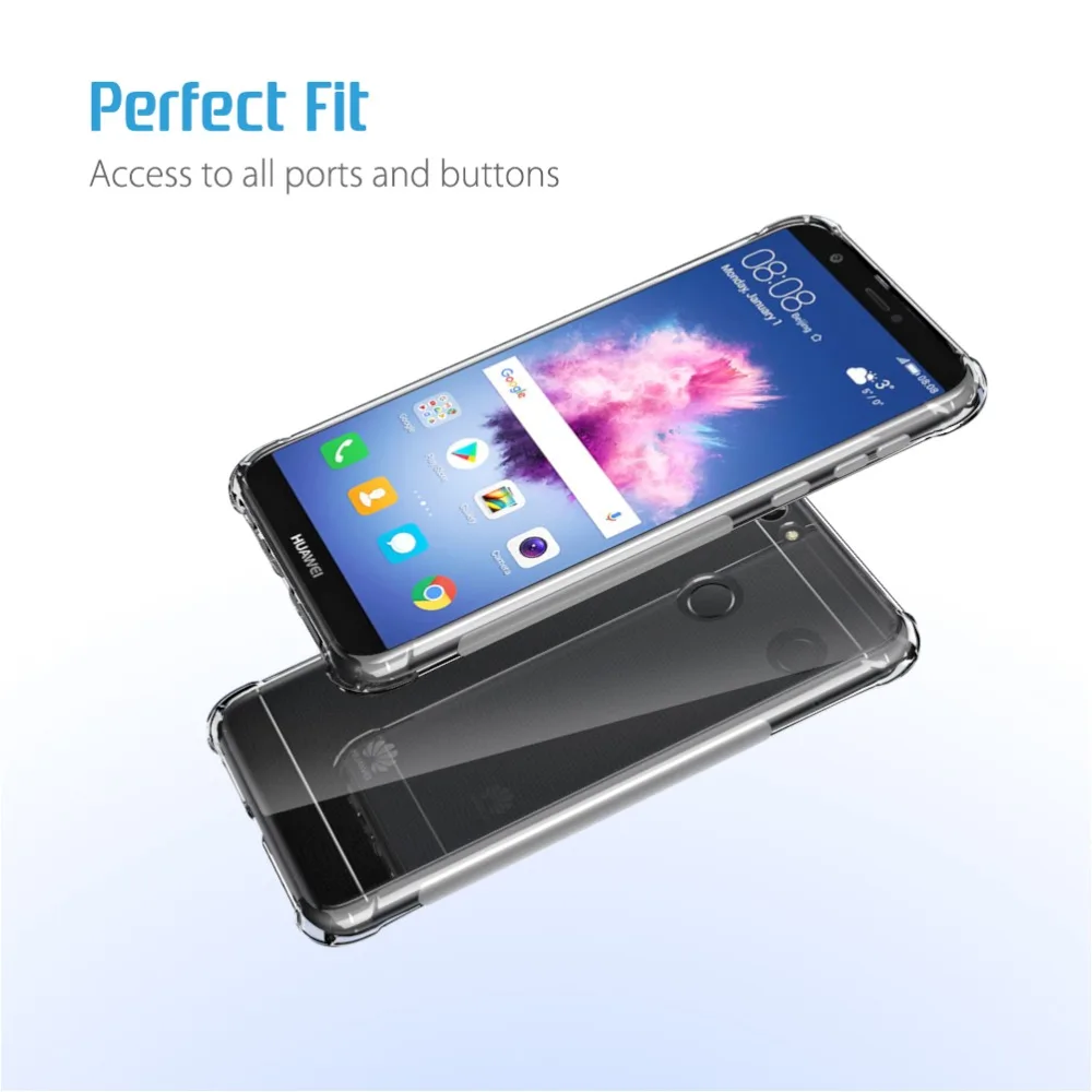 SLEO For Huawei P Smart Case Clear Transparent Soft Silicone TPU Enjoy 7S Coque Nova Lite 2 Cover |