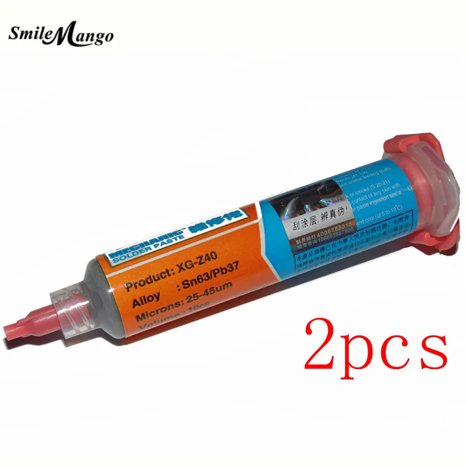 

Паяльная паста SmileMango, 2 шт./лот, XG-Z40 10CC, с бесплатной иглой