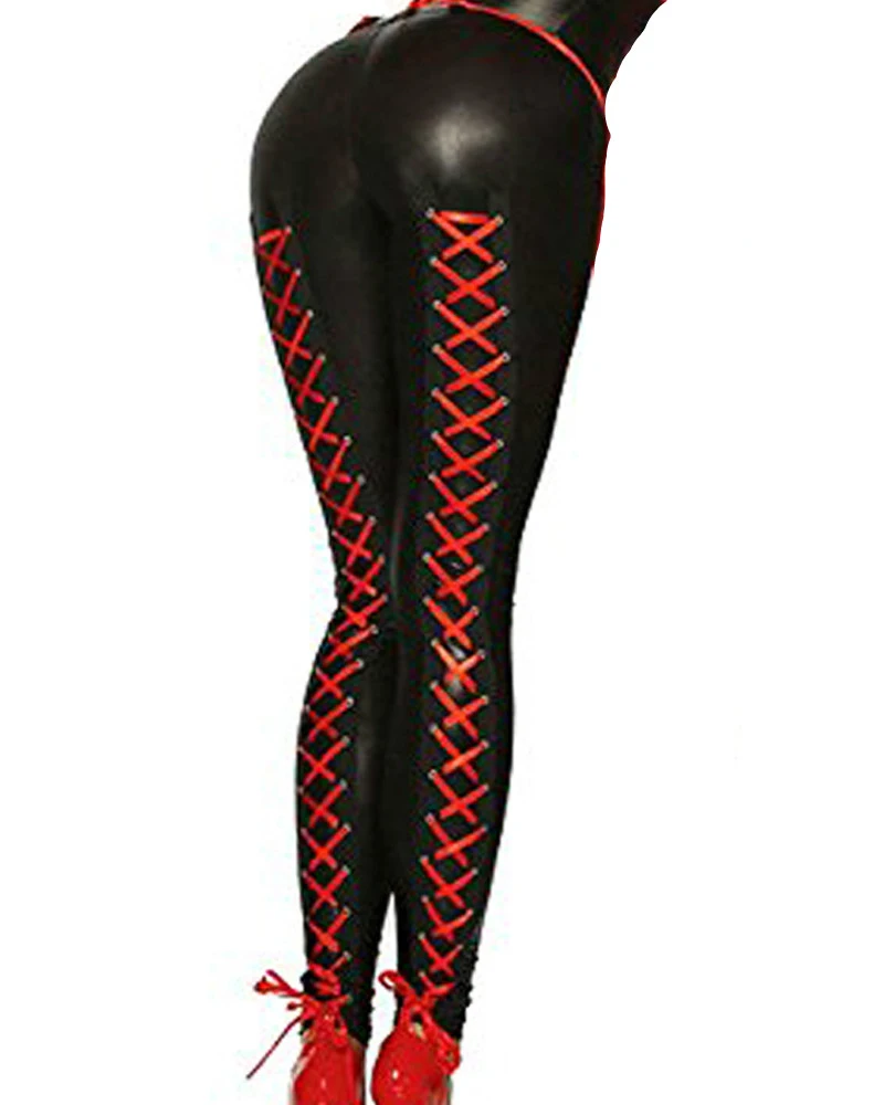 Женские леггинсы из ПУ кожи с эластичным поясом|fashion leggings|leggings fashionpunk leggings |