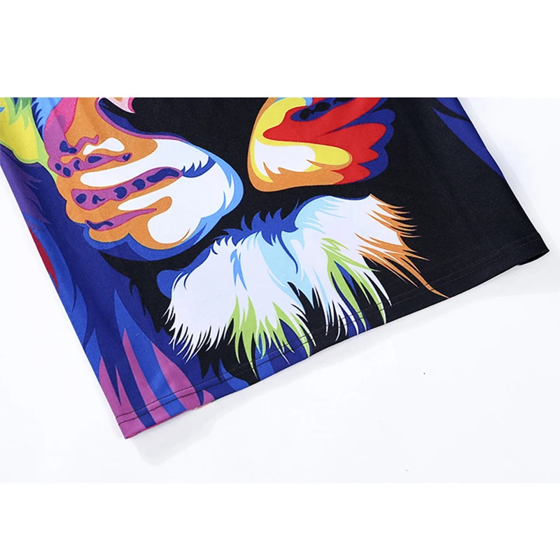 Su Для мужчин бренд 3D футболка льва Рубашка Смешные футболки Костюмы Повседневное