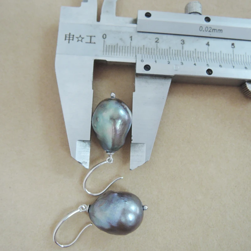 Серьги из натурального пресноводного жемчуга 100% с крючком серебра 925 пробы