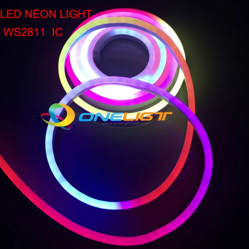 RGB WS2811 полноцветный гибкий светодиодный неоновый шнур световая полоса SMD 5050