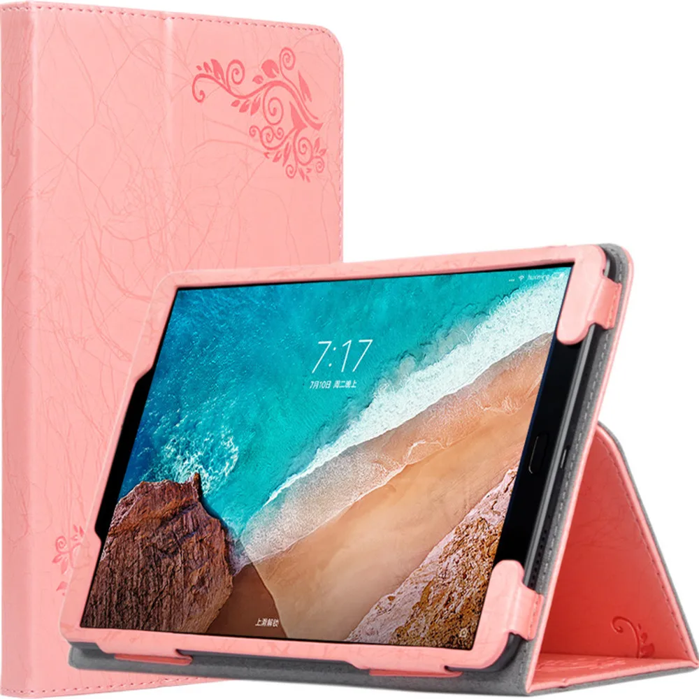 Твердый флип чехол из искусственной кожи с принтом и подставкой для Xiaomi Mi Pad 4 Plus