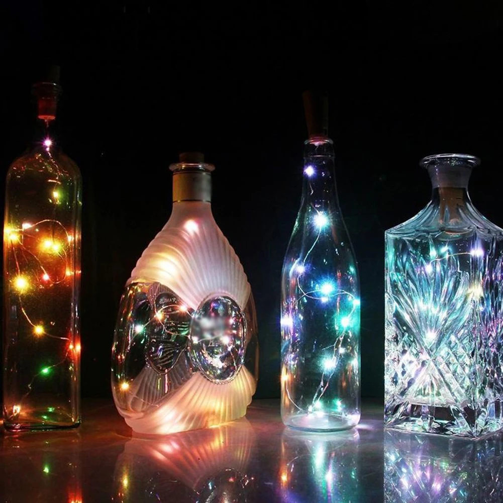 15/20 Creative LED Wine Bottle Cork Lights Silver Wire for Wedding Festival Party Decor | Дом и сад