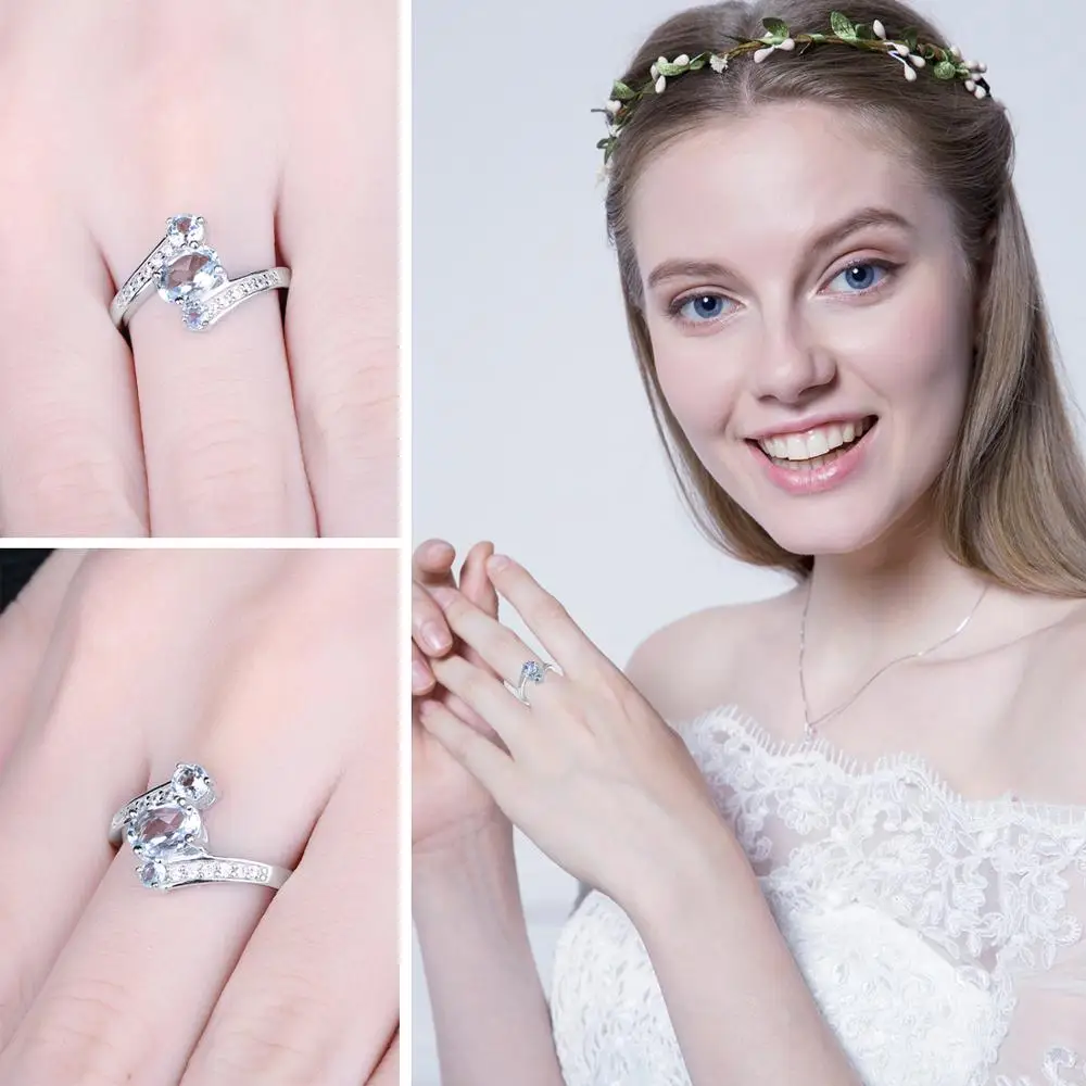 JewelryPalace 2.48ct Природный Голубой топаз Драгоценное кольцо чистого массива натуральной 925 пробы серебро Винтаж подарок для Для женщин ювелирные изделия